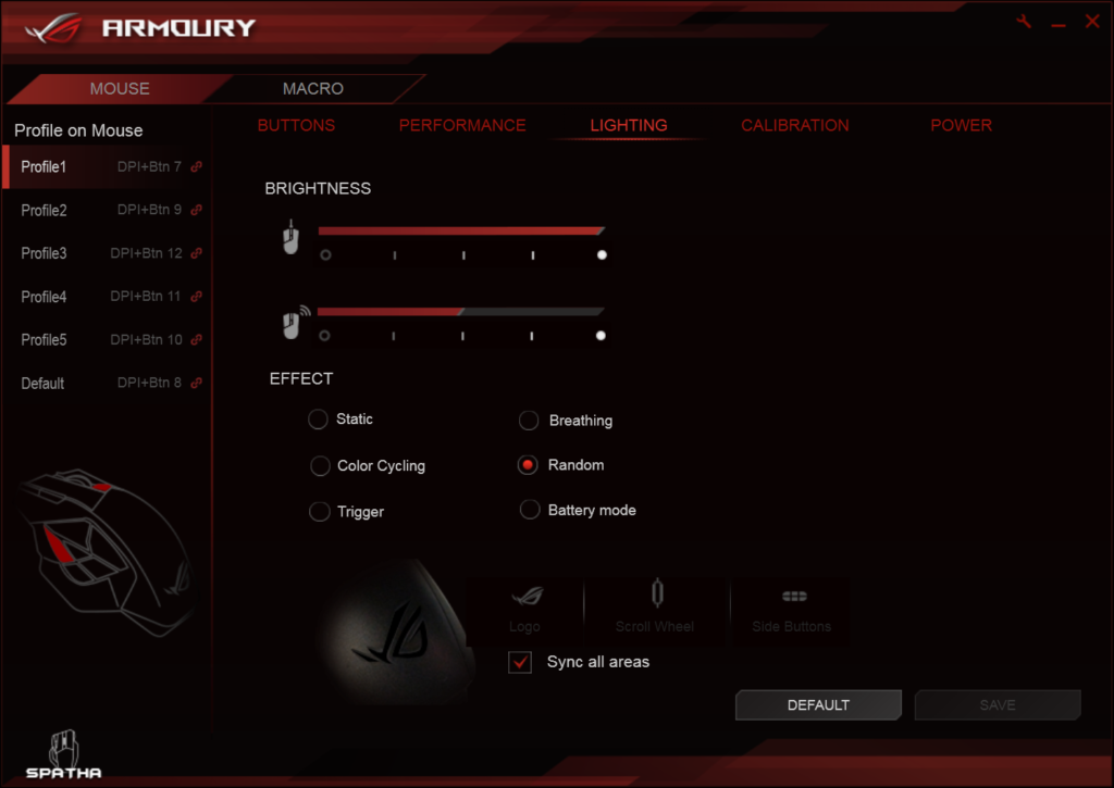 Asus ROG Spatha Wireless Mouse Armory Software LED
